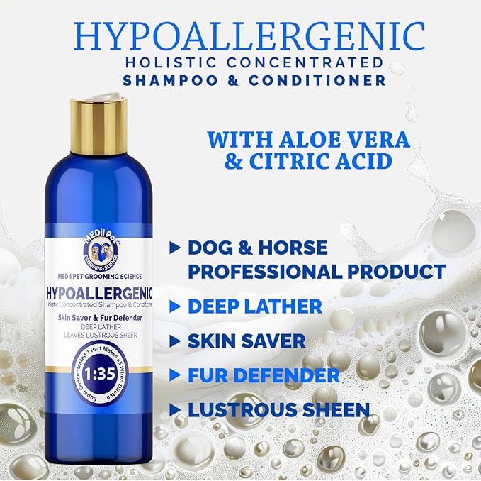 Medii Pet Hypoallergenic Dog Shampoo - Gentle, Natural, and Soothing Formula for Sensitive Skin