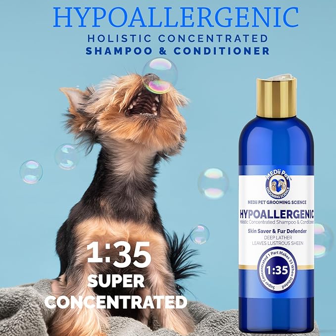 Medii Pet Hypoallergenic Dog Shampoo - Gentle, Natural, and Soothing Formula for Sensitive Skin