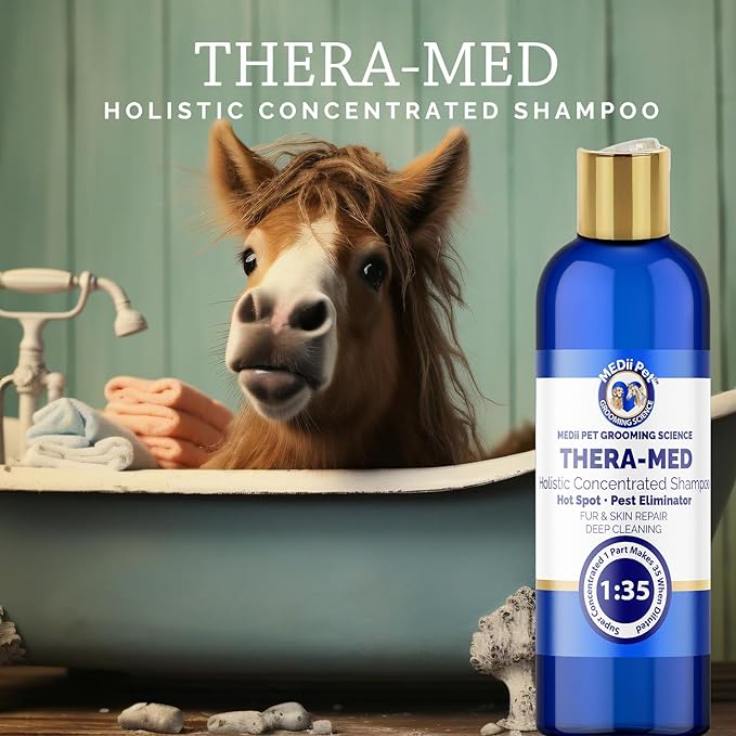 THERA-MED Dog Shampoo for Itchy Skin - Super Concentrated Horse & Dog Itch Relief and Skin Repair