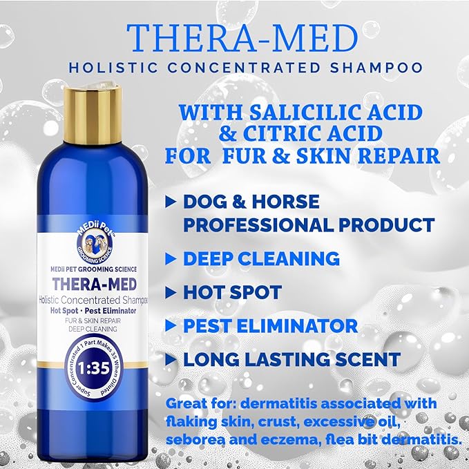 THERA-MED Dog Shampoo for Itchy Skin - Super Concentrated Horse & Dog Itch Relief and Skin Repair